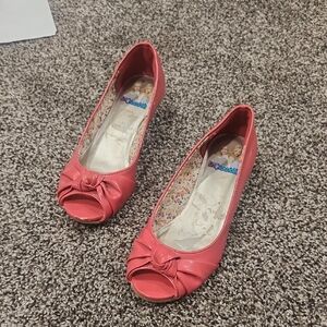Adorable Pink Peep-Toe Kids Dress Shoes